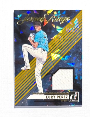 Eury Perez ~ 2024 Panini Donruss ~ Jersey Kings Blue Cracked Ice #JK-EP