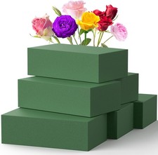Floral Foam Blocks - 6 Pack Green Wet/Dry Florist Foam for Arrangements
