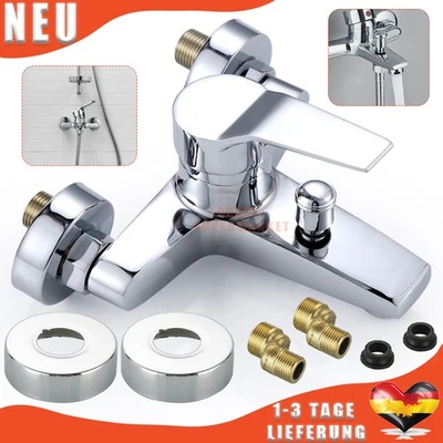 ABEST-SUPERMARKET Badewannenarmatur Edelstahl Duschset Badarmatur Mischbatterie Bad Wannenarmatur