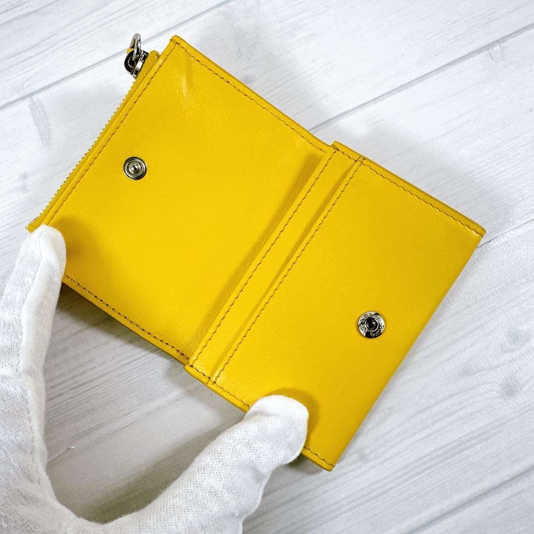 Prada Saffiano Leather Card Coin Case Triangle Embossed Compact Wallet thumbnail 8