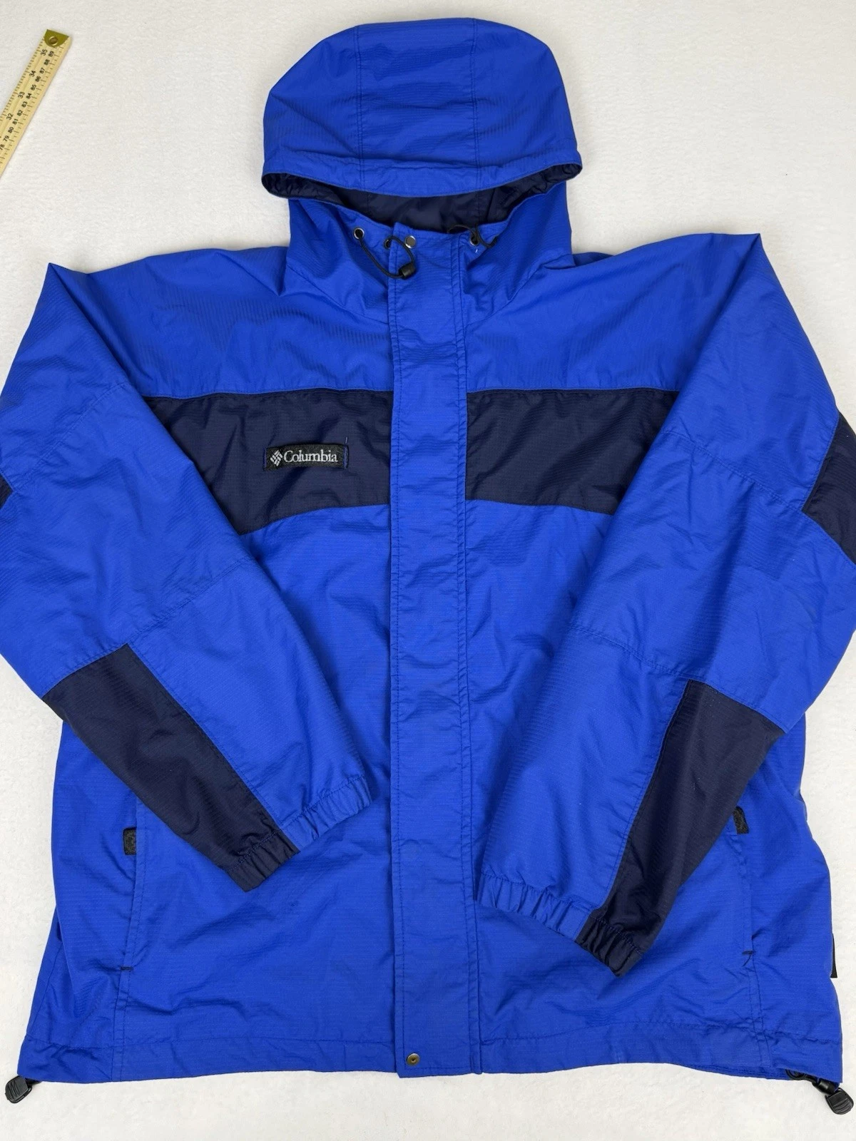 Columbia Sportswear Mens Full Zip Up Hooded Jacket Long Sleeve Blue Black Size L