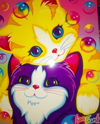 Lisa Frank Rare Bubble Kittens 3 Ring 2 Pocket Folder Vtg Stuart Hall Excellent 