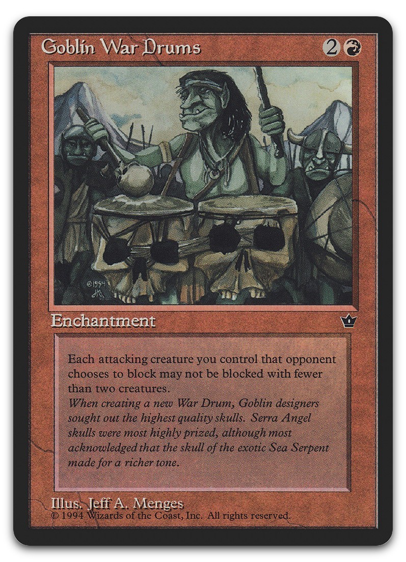 Goblin War Drums (Menges) (NM) Fallen Empires FEM Magic MTG