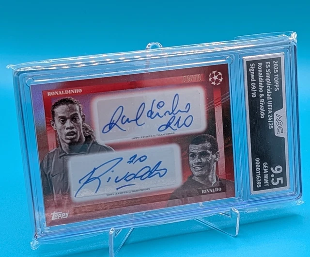 Simplicidad UEFA 24/25 Ronaldinho/Rivaldo Dual Auto 09/10 AOG 9.5 PSA Beckett