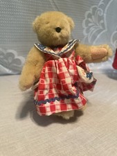 Vintage 90s MUFFY VANDERBEAR Picnic Dress Bear Collectors Tag With Stand