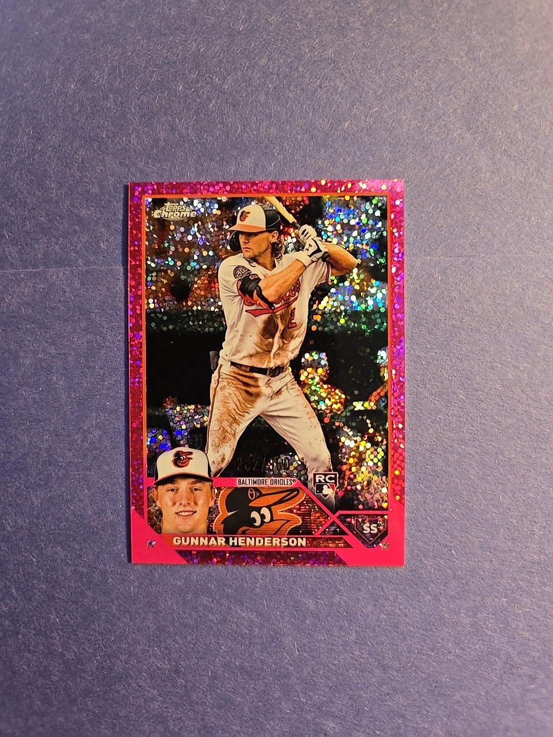 2023 Topps Chrome #2 Gunnar Henderson Magenta Speckle Refractor 282/350