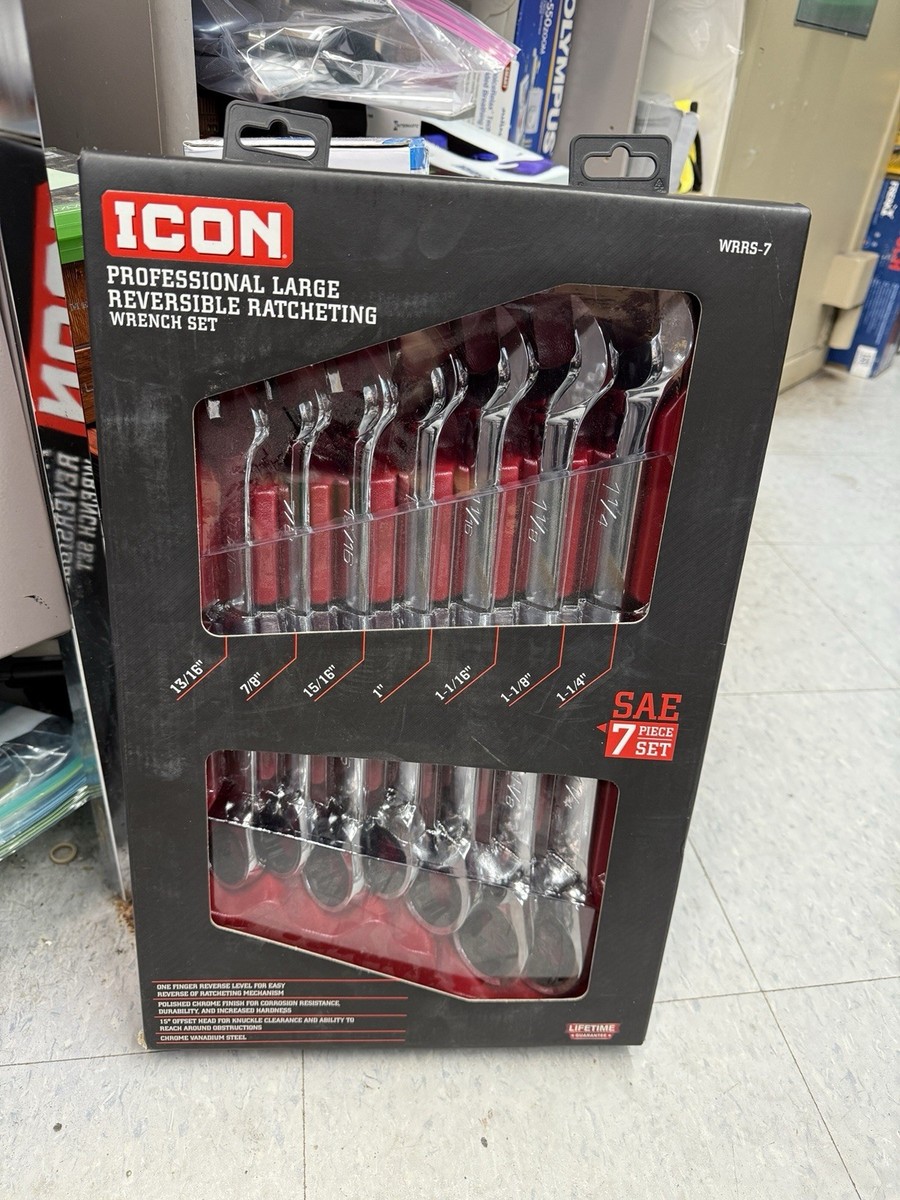 ICON WRRS-7 Professional Large Reversible SAE Ratcheting Wrench