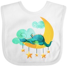 Inktastic Napping Moon Dragon Baby Bib Dragons Lover Stars Night Sky Good Niece