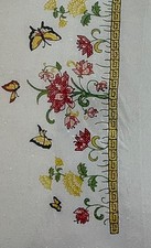 Janlynn PILLOWCASE PAIR   Oriental Garden  MULTI-COLOR Ink STAMPED Cross Stitch