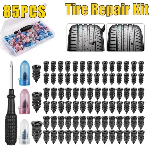 85Pcs Car Tubeless Vacuum Tyre Puncture Repair Kit Screw Nails Tire Patch Plug - product listing photo