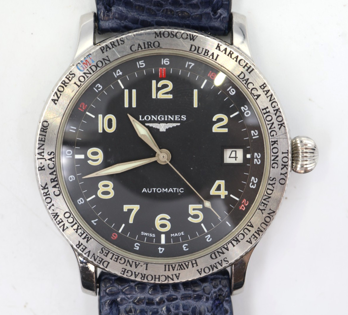 Longines World Timer Avigation Watch L2.611.4, working