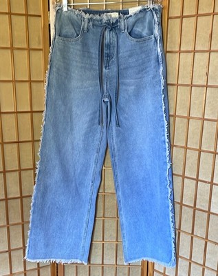 T.E.N.T.H.I.R.T.Y Jeans Wide Leg Frayed Light Blue Wash Stylish