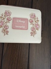 Loungefly Disney Beauty and the Beast Belle  Roses Mini Zipper Wallet