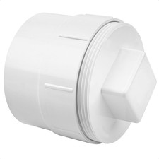 4" PVC Sewer Cleanout Adapter with Plug Pipe Fitting, PVC DWV Flush Sewer Cleano
