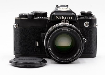 NIKON FE BLACK CAMERA BODY WITH NIKON AI-S NIKKOR 50mm F/1.8 LENS
