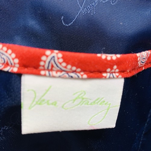 Vera Bradley Villager Tote Red Paisley Zip Close Bandana Western Large 16x12x4" - Picture 11 of 12