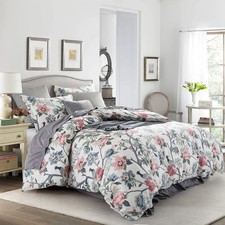 Cottage Bloom Garden Duvet Cover Set French Country Provincial Chic Floral Birds