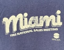 1983 True Vintage Minolta MIAMI Nat'l Sales Meeting SINGLE STITCH Navy shirt M/L