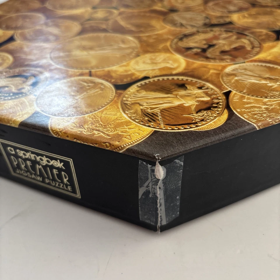 Springbok Premier Moneda de Oro Americana Rompecabezas Octogonal 500 Piezas Lámina de Oro Trasero Foto 4 de 4
