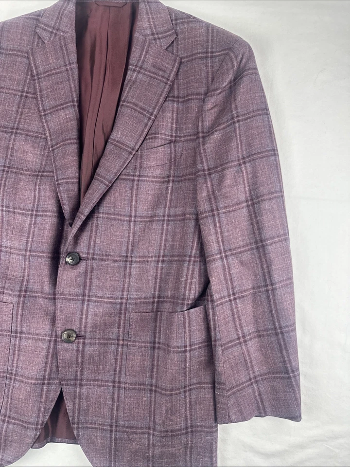 Шерстяное шелковое льняное спортивное пальто с окном Luciano Barbera куртка мужская размер США 36 б/у в отличном состоянии - Изображение 4 из 4