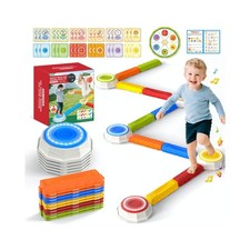 15PCS Rainbow Stepping Balance Beam Stones for Kids Toddlers - Indoor Outdoor