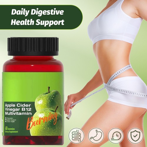 Aceto di Sidro di Mele B12 Multivitaminico, Aceto di Sidro di Mele Gomma AVC, CONFEZIONE DA 1~3 - Foto 2 di 16