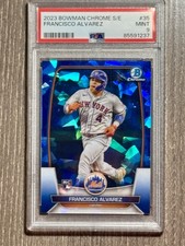 2023 Bowman Chrome Sapphire Francisco Alvarez PSA 9 Rookie Card Mets #35 RC. rookie card picture
