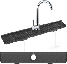 32"X 5.5" Sink Splash Guard Mat, Longer Silicone Faucet Splash Guard, Silicone F