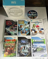 Nintendo Wii 7 Game Lot Mario Kart Star Wars Donkey Kong Force Unleashed Lego