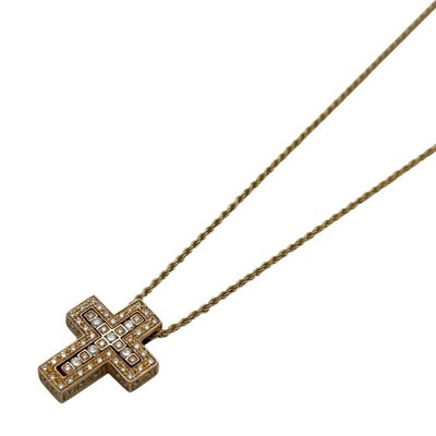 Damiani Belle Epoque Diamond Necklace Side Diamond Pink Gold 750 Jewelry 8.8g