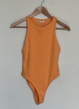 Zara Orange Solid One-Piece Bodysuit Women's Size S Regular MPN 5039/372/643