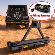 Rear Bumper W Tire Carrier Lights For Jeep Cherokee Xj 24 Doors 1984-2001