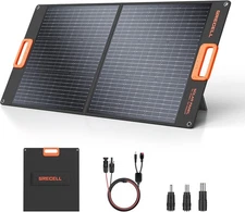 GRECELL 100W Portable Solar Panel for Power Station Generator, 20V Foldable Sola