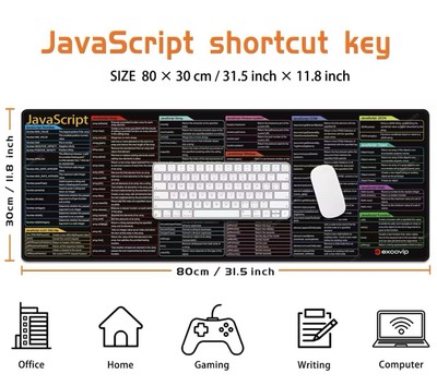Mauspad Javascript Programming 80cm Antirutsch Bordüre Nähen