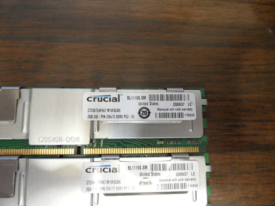 24 GB Memory Kit Crucial CT51272AF667.36FG1D6 Plus 2X 2GB See Pictures - Image 4 of 4
