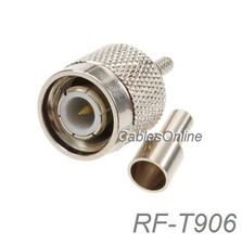 TNC Male Crimp Type w/ Solder-window RF Connector for RG316/RG174/LMR100 Coax