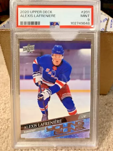 Alexis Lafrenière 2020-21 Upper Deck Young Guns Rookie Carrd (RC) PSA MINT 9 