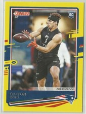 Dalton Keene ROOKIE Patriots 2020 Donruss #297 Yellow Parallel Press Proof