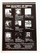 METAL BLADE RECORDS~1985 ALBUM PROMO PRINT AD ADVERT POSTER PINUP~SLAYER & OMEN