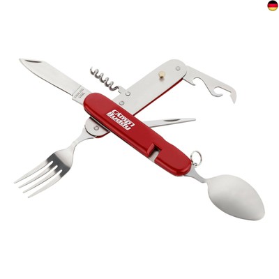 Camp Buddy Outdoor Besteck - Taschenmesser mit Gabel, Löffel & Messer - 