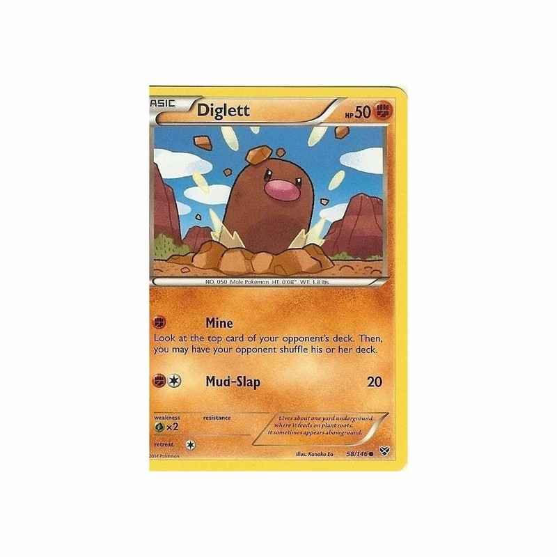 58/146 Diglett Common Card: Pokemon Trading Card Game XY-01 Base Set