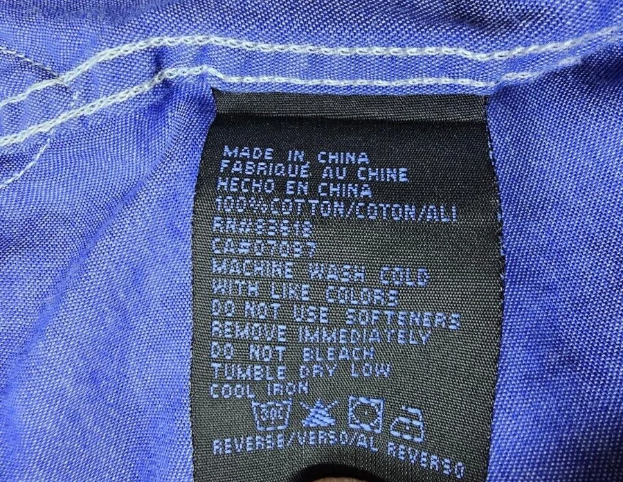 Camisa Andrew Fezza Calce Ajustado Azul Manga Larga Talla L 16-16.5 36/37 Foto 4 de 4