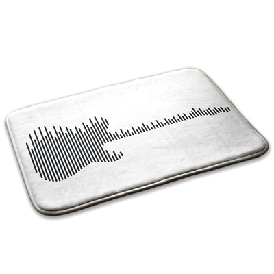 Soft Teppich Rutschfest Modernes Design Gitarre aus den Wellen 75cm x 45cm