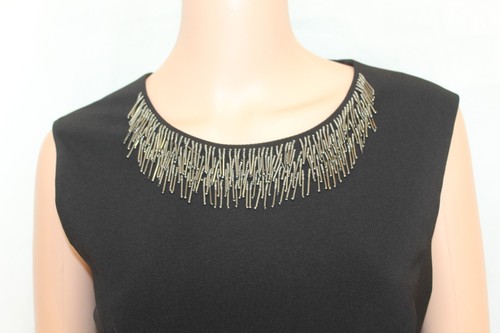 H&M Festlich elegante abito scollo schiena vita rivestimento di perle taglia 44 46 - Foto 4 di 4