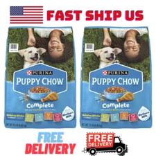 SET 2 Purina Puppy Chow Complete Dry Dog Food, High Protein Farm-Raised 15LBS