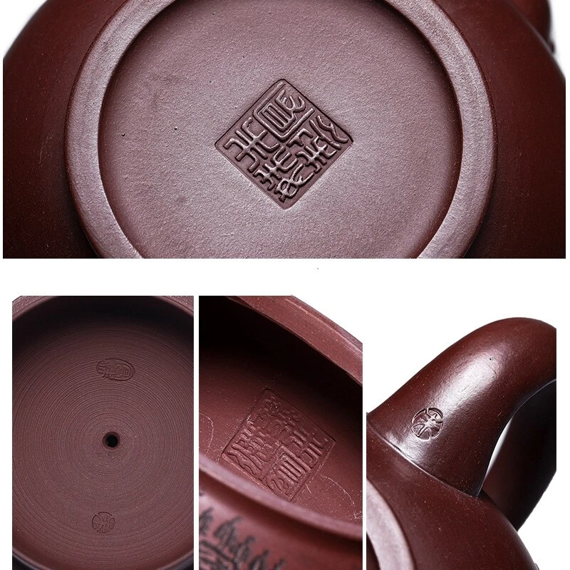 Tetera hecha a mano completa marcada china arcilla púrpura real Yixing Zisha olla 420 ml grande Foto 3 de 4