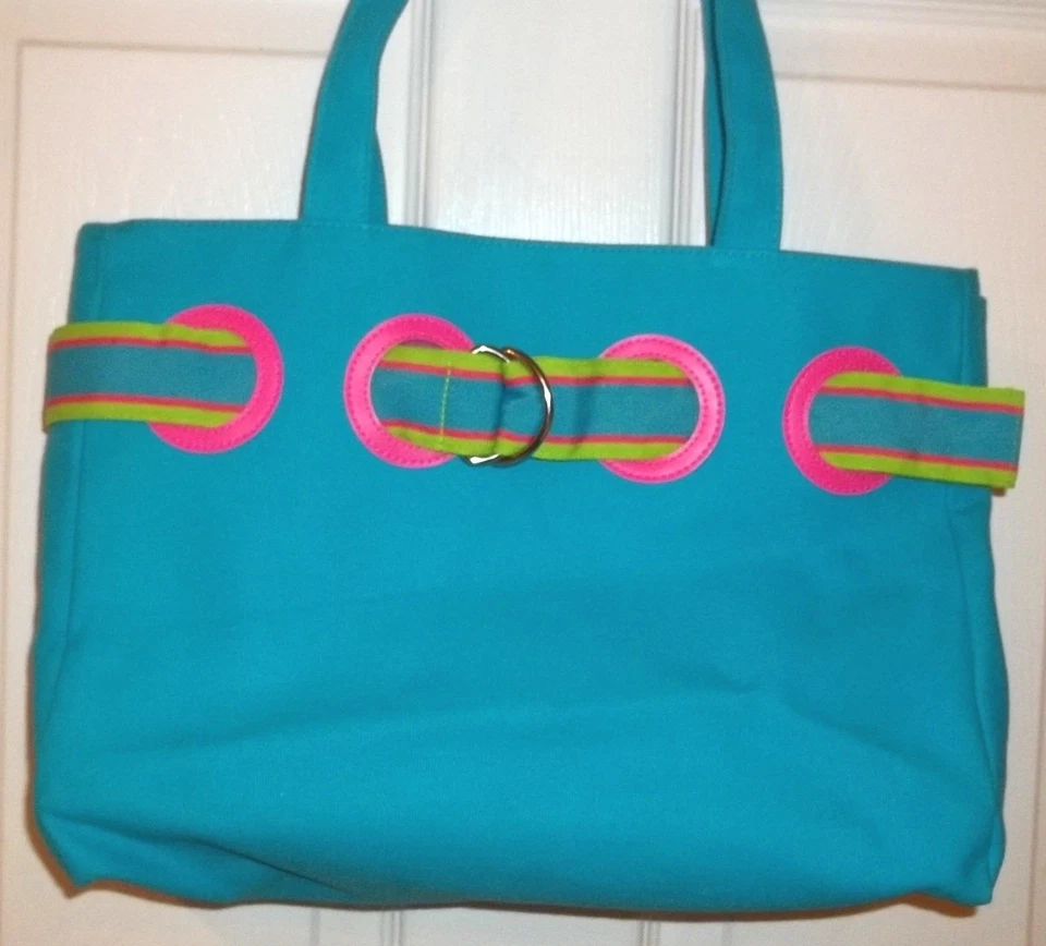 RALPH LAUREN~BOLSO DE HOMBRO AQUA~NUEVO Bolso de Mano de Bolsillo~AZUL~Beach TOTE Shopper Foto 2 de 4