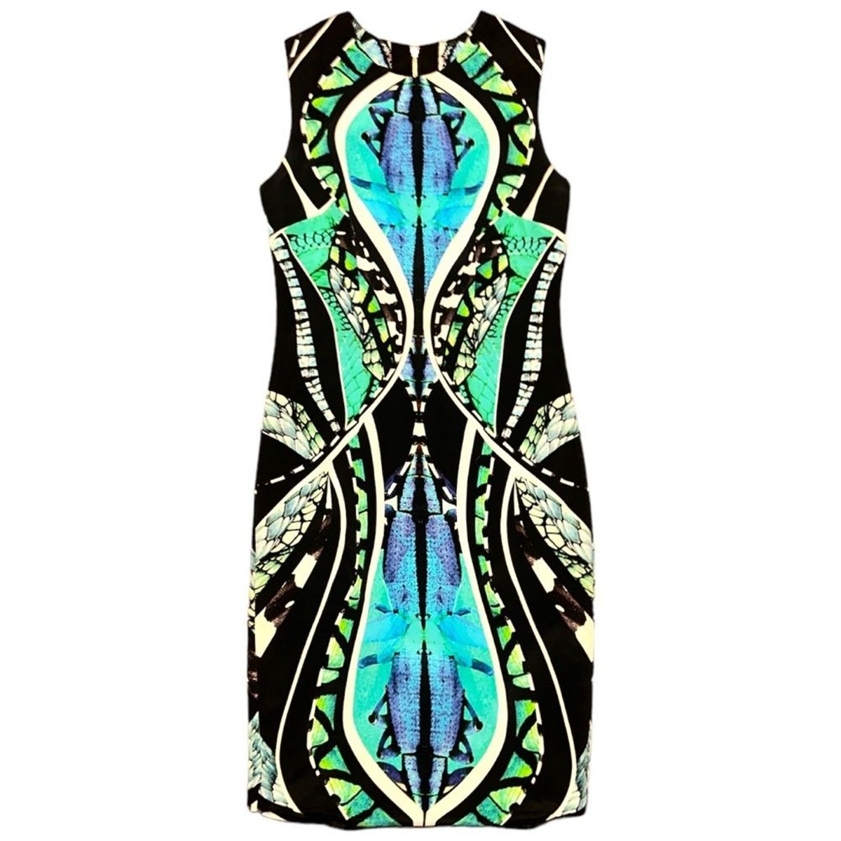 Michael Lo Sordo Authentic Vintage Black Abstract Multicolored Midi Dress  NEW | eBay