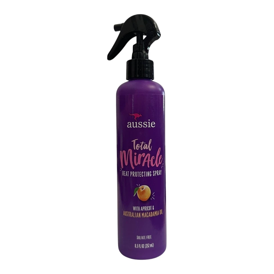 Paquete de 3 aerosoles protectores contra el calor Aussie Total Miracle con albaricoque y macadamia 8,5 oz Foto 2 de 4
