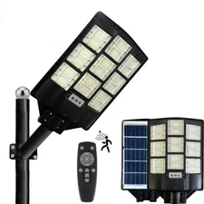 1000W Solar Street Light Outdoor Motion Sensor Remote Control Parking Lot Garden